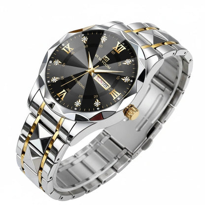 41mm Herrklocka i Blå/Guld – Stilren Quartzdesign - Nordic Jewerly