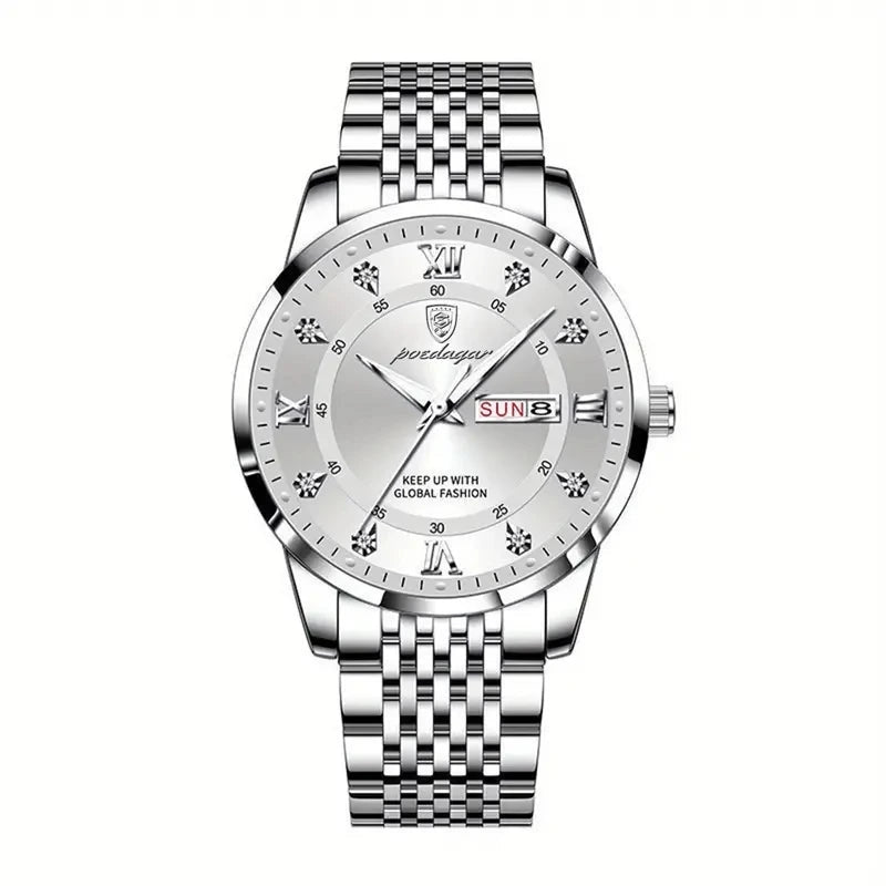 POEDAGAR – Stilren Herrklocka i Rostfritt Stål - Nordic Jewerly